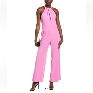 Julia Jordan Twist Front Sleeveless Wide Leg Pink Jumpsuit, Size 6